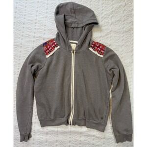 Billabong Designer Closet Embroidered Boho Hoodie Jacket Womens L Vintage Aztec